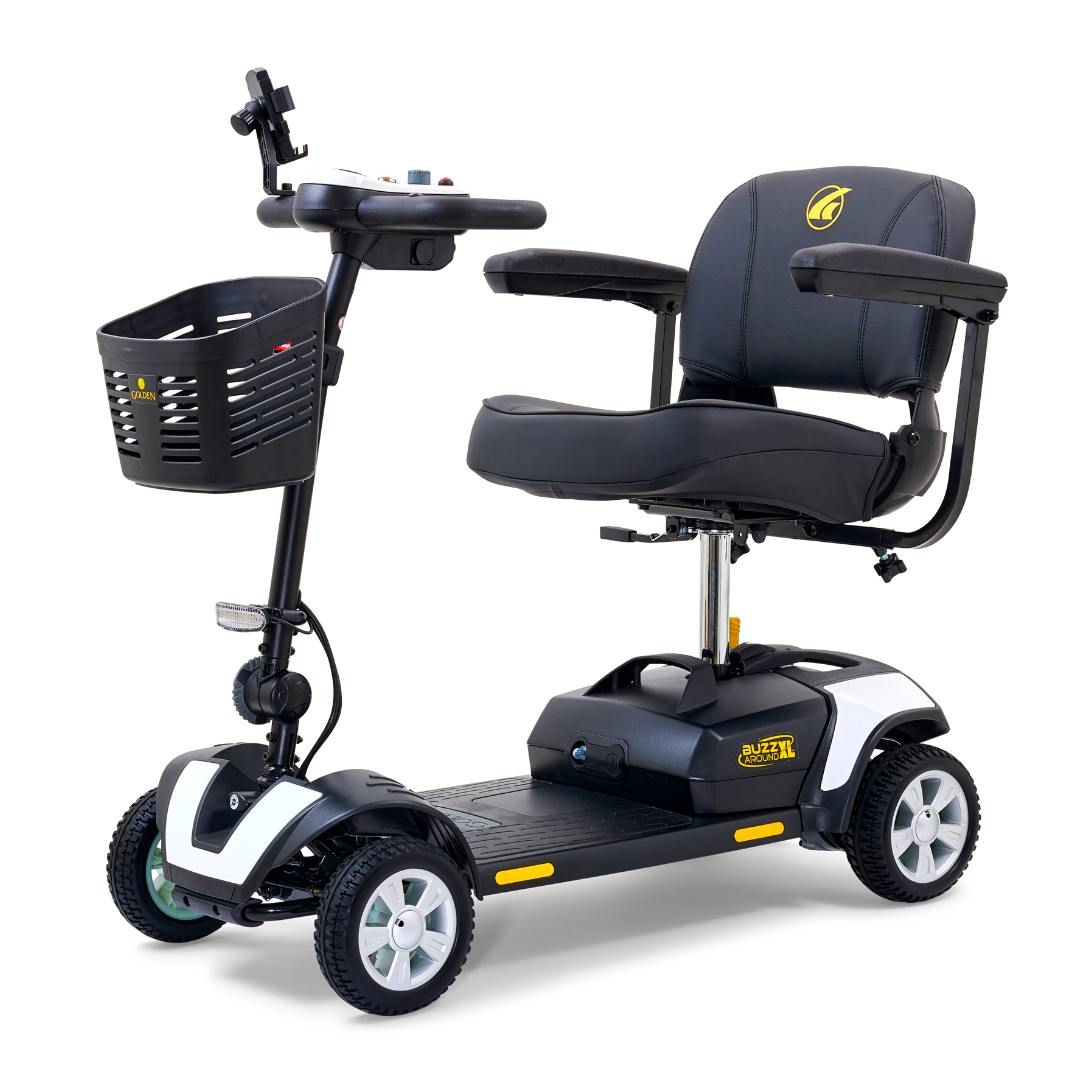 Golden Technologies Buzzaround XL 4-Wheel Long Range Mobility Scooter - Scooter White left